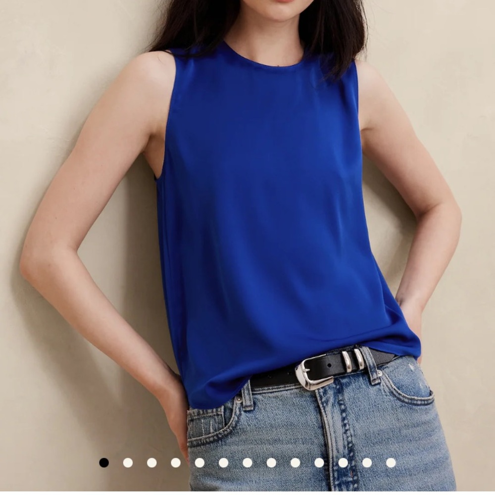 Banana Republic Factory Blue Muscle Tee Blouse